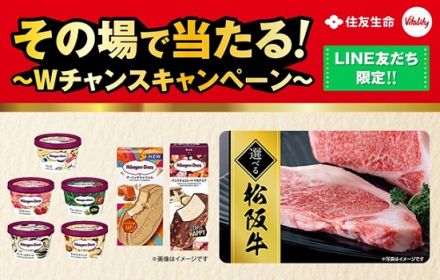 住友生命公式LINEでハーゲンダッツ引換券が10,000名にその場で当たる