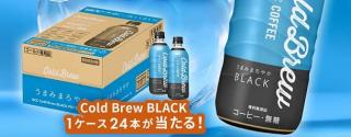 UCC上島珈琲公式XでCold Brew BLACK PET500ml 1ケースが抽選で100名に当たる