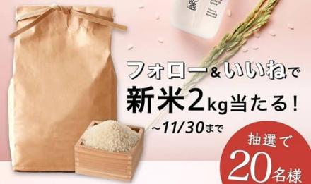 HACCO. PANDA公式Instagramで秋田県産 あきたこまちの新米 2kgが抽選で20名に当たる