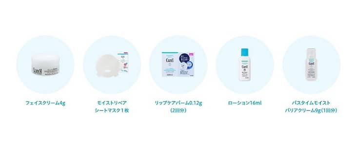 花王 キュレル フェイスケア＆ボディケア サンプル5品が抽選で2万名に当たる