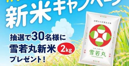 雪若丸公式Xで雪若丸 新米2kgが抽選で30名に当たる