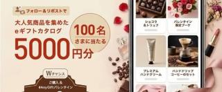 AnyGift厳選の選べるギフトカタログ 5,000円分が抽選で100名に当たる
