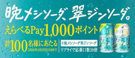えらべるPay 1,000ポイントが抽選で100名に当たる