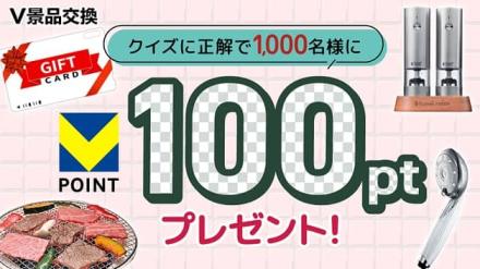 Vポイント 100ポイントが抽選で1,000名に当たる
