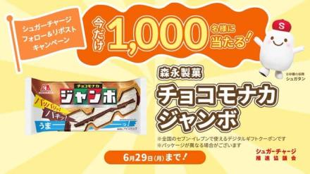 森永製菓 チョコモナカジャンボが抽選で1,000名に当たる
